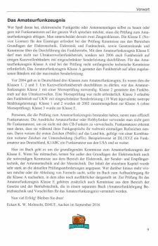 Amateurfunklehrgang für das Amateurfunkfunkzeugnis Klasse E - Eckart K.W.Moltrecht DJ4UF - 2024