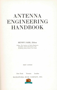 ANTENNA ENGINEERING HANDBOOK - McGraw-Hill - 1. Auflage - 1961