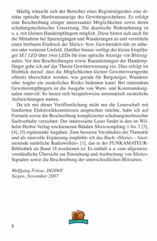 Empfangssysteme zum Detektieren von Gewittern - Wolfang Friese - DG9WF - 2007