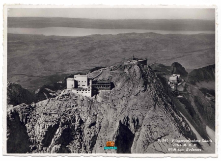 P. 147 - Fliegeraufnahme Säntis - 2504m. ü.M. - Blick zum Bodensee - 1937