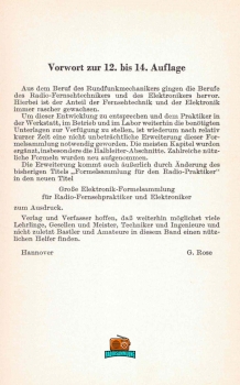 Grosse Elektronik- Formelsammlung - Georg Rose - 1976