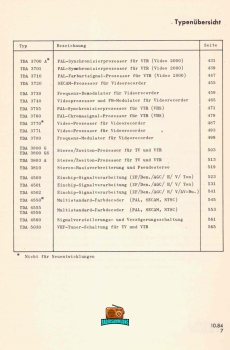 Integrierte Analogschaltungen für Fernseh- und Videogeräte - VALVO - 1985