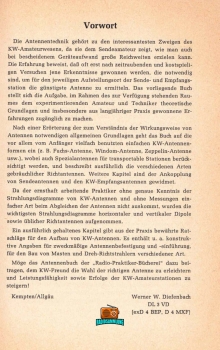 Kurzwellen-Amateurantennen für Sendung und Empfang - Werner Diefenbach DL3VD - 1966