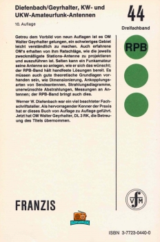 KW- und UKW- Amateurfunk- Antennen - Werner W. Diefenbach DL3VD - 10. Auflage - 1976