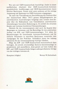 KW- und UKW- Amateurfunk- Antennen - Werner W. Diefenbach DL3VD - 10. Auflage - 1976