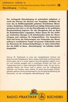 Morselehrgang - Werner W. Diefenbach DL3VD - 7. Auflage - 1966