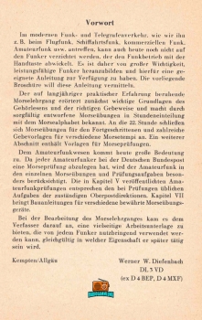 Morselehrgang - Werner W. Diefenbach DL3VD - 4. & 5. Auflage - 1959