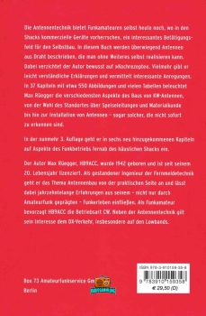 Praxisbuch Antennenbau - Antennentechnik leicht verständlich - Max Rüegger HB9ACC - 3. Auflage 2014
