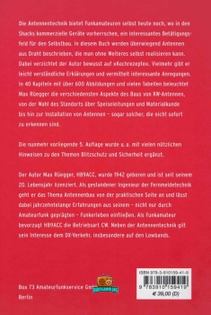 Praxisbuch Antennenbau - Antennentechnik leicht verständlich - Max Rüegger HB9ACC - 5. Auflage 2022