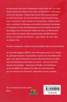 Praxisbuch Antennenbau - Antennentechnik leicht verständlich - Max Rüegger HB9ACC - 6. Auflage 2025