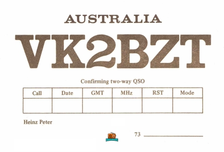 Rufzeichen in Australien von Heinz Peter HB9CSI