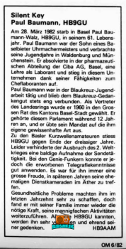 HB9GU Paul silent key 1982 61 Jahre