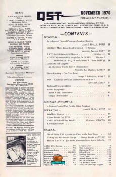 QST Vol. 54 No. 11 November 1970