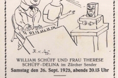 Radiostation Zürich 1925 - Diese Postkarte aus Berlin-Wilmersdorf vom 03.12.1925 enthält eine handschriftliche Nachricht und ist ein historisches Dokument der damaligen Radiogeschichte. Unterschrieben von William Schüff selber!