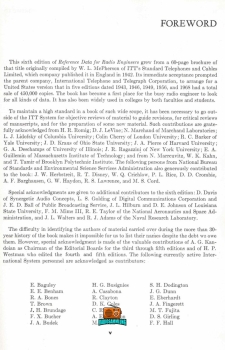 REFERENCE DATA FOR RADIO ENGINEERS - ITT - 6. Auflage - 1975