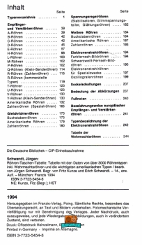 Röhren- Taschen- Tabelle - 14. Auflage - 1994