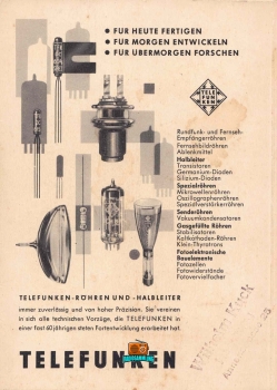 RÖHREN TASCHEN TABELLE - 9. Auflage - 1963