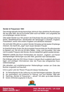 Sender & Frequenzen 1994 - Klaus Bergmann - Wolf Siebel
