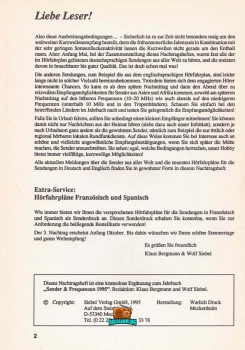 Sender & Frequenzen 1995 - 2. Nachtrag - Klaus Bergmann - Wolf Siebel