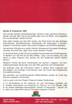 Sender & Frequenzen 1996 - Klaus Bergmann - Wolf Siebel