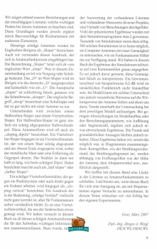 Sloper-Antennen - Jürgen A. Weigl OE5CWL - 2007