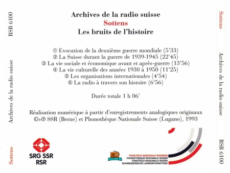 Sottens - Archives de la radio suisse - 1993 - CD