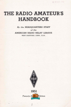 The radio amateurs handbook - Nr. 28 - ARRL - 1951