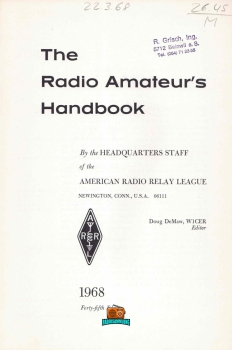 The Radio Amateurs Handbook - Nr. 45 - ARRL - 1968