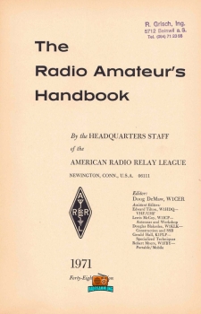 The Radio Amateurs Handbook - Nr. 48 - ARRL - 1971