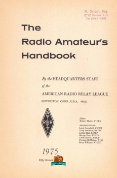 The Radio Amateurs Handbook - Nr. 52 - ARRL - 1975