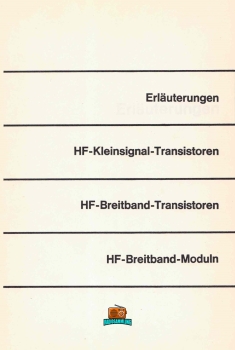 Transistoren und Moduln für HF-Anwendungen - VALVO - 1984